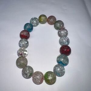 Baked Cracked Marble Stretch Bracelet
